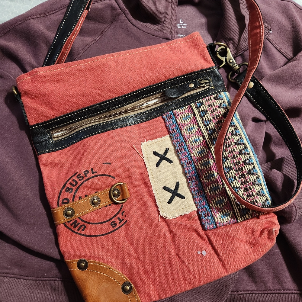 Myra Bag Red and Brown Crossbody Bag